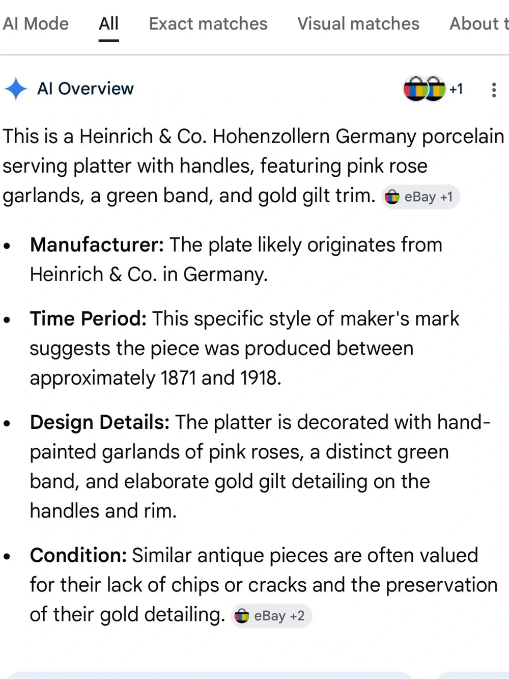Hohenzollern porcelain serving